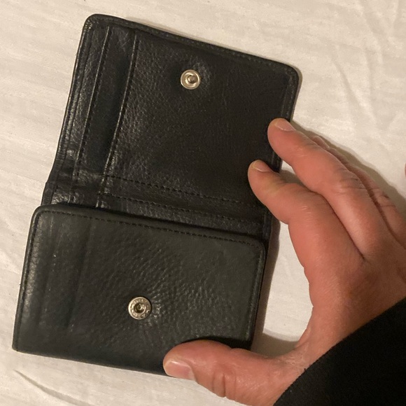 Vintage Black Leather Coin Purse Wallet - Picture 7 of 11